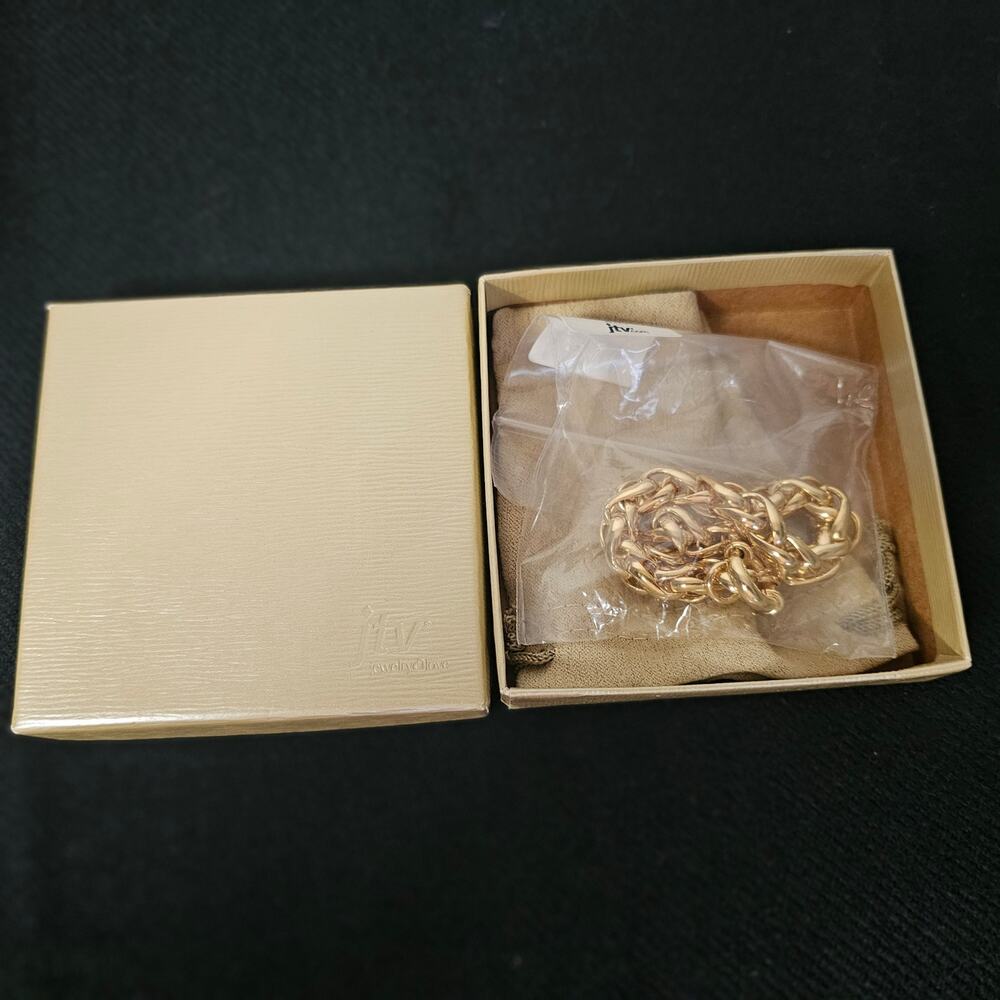 Moda Al Massimo Italy 18K Yellow Gold Over Bronze Wheat Link Bracelet 7.75” - Picture 4 of 5